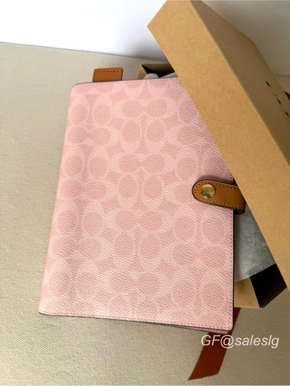 Coach notebook Gift Set Boxed Signature Powder pink/Gold Ready Gift Bundle NWT